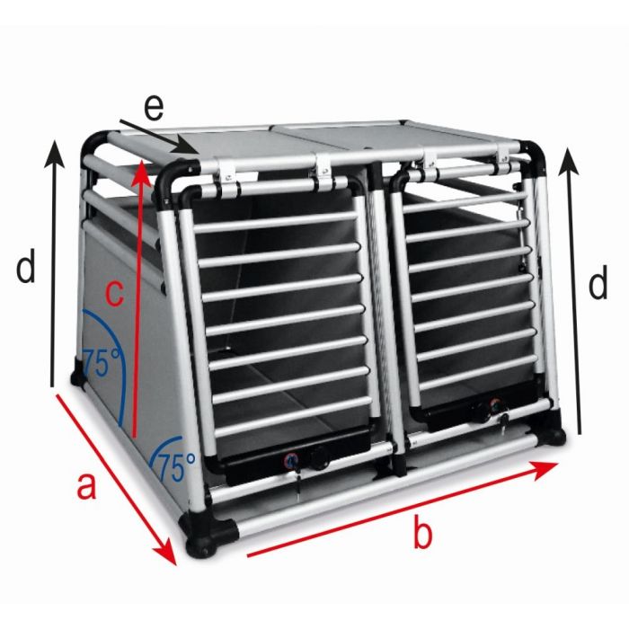 ALUMINIUM TRAVELBOX SUPERIOR - DUBBEL - MET GASVEER EN SLOT - LARGE