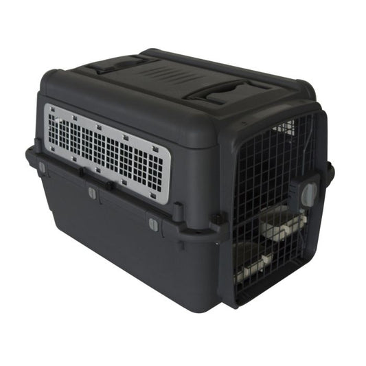 PAWSPORT REISBENCH - TRANSPORTBOX - ANTRACIET