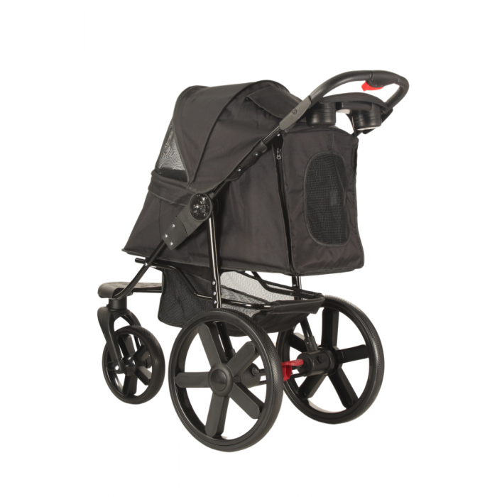 HONDENBUGGY COMFORT ALL TERRAIN - 3 WIELEN - ZWART