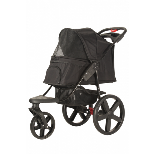 HONDENBUGGY COMFORT ALL TERRAIN - 3 WIELEN - ZWART