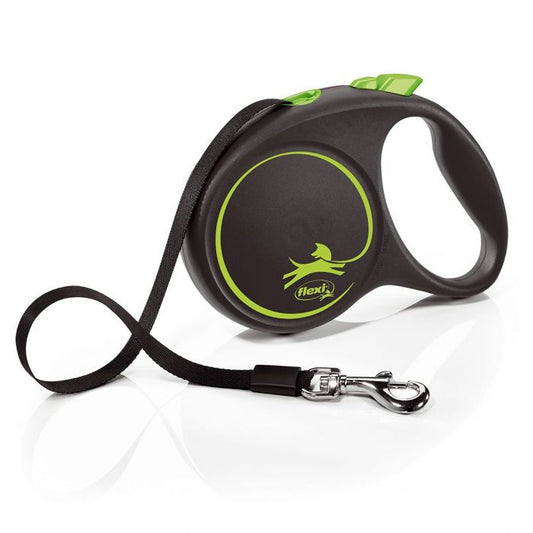 FLEXI ROLLIJN BLACK DESIGN - BREDE BAND - ZWART & GROEN