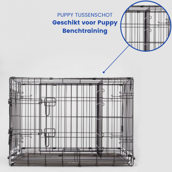 BENCH MET TUSSENSCHOT - PUPPY TRAINING