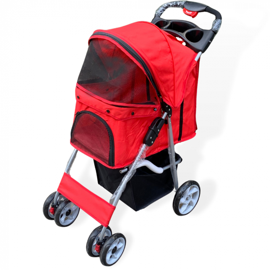 HONDENBUGGY CLASSIC - ROOD - 4 WIELEN