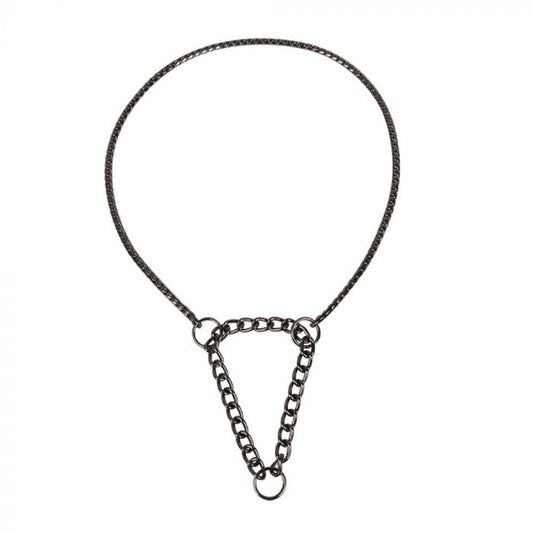 HALSKETTING METAAL SLIP DUBBEL - 45 CM - ANTRACIET