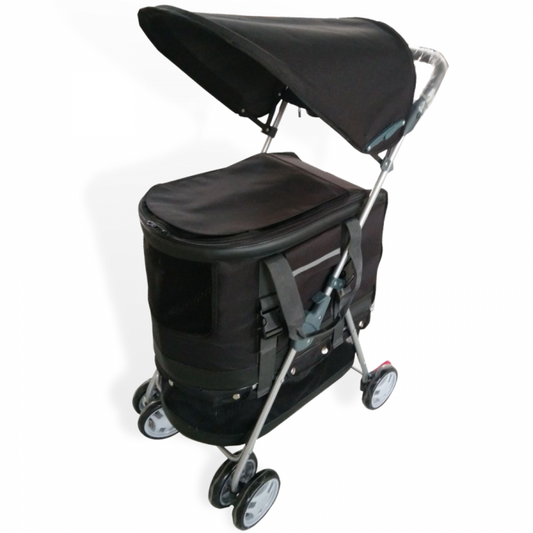 HONDENBUGGY EXCELLENT - AFNEEMBAAR LEEFGEDEELTE - ZWART
