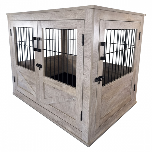 LUXUEUS BENCH RUSTIC - LARGE - 98 X 71 X 79 CM - GREY WEATHERED