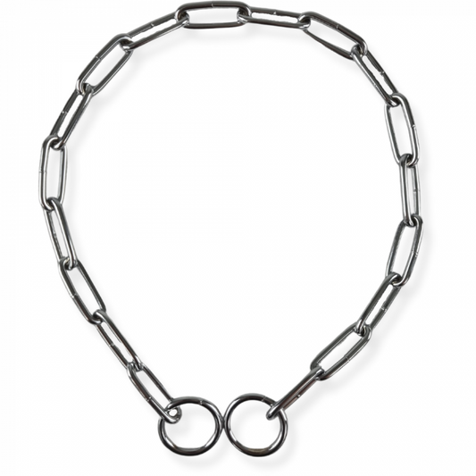 SLIPKETTING VINTAGE - TRAININGSHALSBAND MET LANGE SCHAKELS - ZILVER